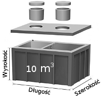 Szambo betonowe dwukomorowe 10 kubików szambo betonowe dwukomorowe średnie