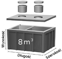 Szambo betonowe dwukomorowe 8 kubików szambo betonowe dwukomorowe pośrednie